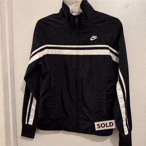Nike Women's Black and White Bomber Jacket